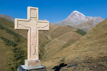 Orthodox cross in Stepantsminda Georgia