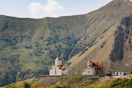Orthodox ancient church in the mountains of Georgia