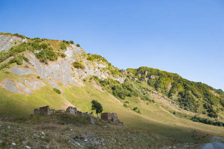 Ruins of an abandoned fortress, Georgia の写真素材