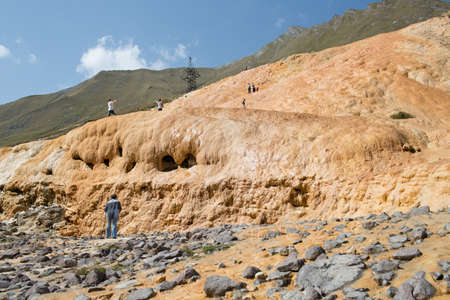Sources of mineral water with fossils, Georgia, Kazbegi Military-Georgian road