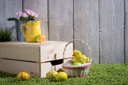 Easter background on the grass