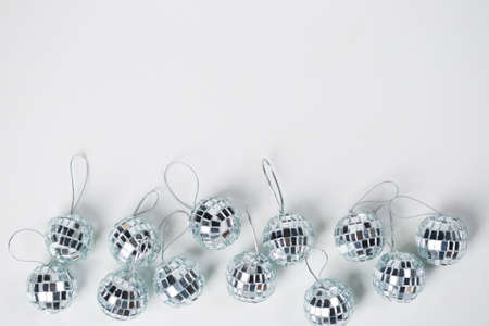 balls for a Christmas tree on a white backgroundの写真素材