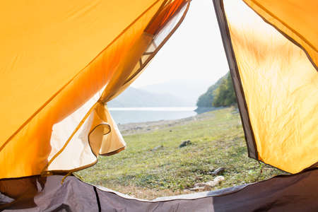 View from the tent to the bank of the river