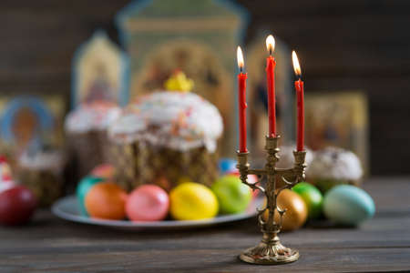 Orthodox Easter, Easter cake and painted eggs