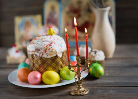 Orthodox Easter, Easter cake and painted eggs