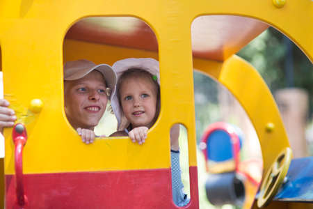 Children play in the playground