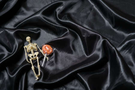 Background for Halloween on black draperyの写真素材