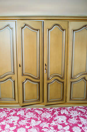 Wooden Closet in the Bedroomの写真素材