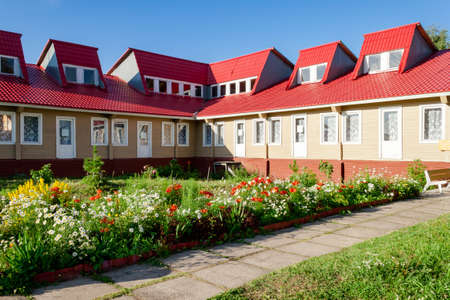 Attractions of Kiy island on the White Sea of Russia, Arkhangelsk region, Onega district, sea resort Kiy. Summer view.の写真素材