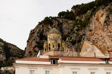 AMALFI, ITALY NOVEMBER 7 2019: Amalfi Saint Andrew Cathedral Duomo Bell Tower beautiful viewのeditorial素材