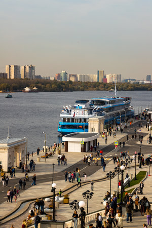 MOSCOW, RUSSIA NOVEMBER 16 2020: North embankment of river stationのeditorial素材