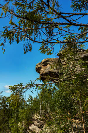 Stone city, Perm region, Russia. Turtle rock. Natural Landscape landmark backgroundの写真素材