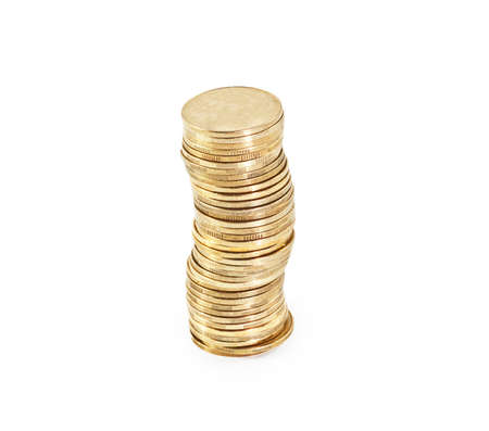 coin stack isolated on white background