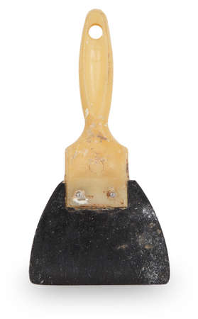 Old rubber trowel isolated on white background