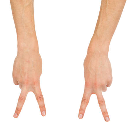 Man hands isolated on white background