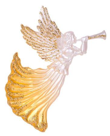 Angels with Trumpets Decoration isolated on white backgroundの写真素材