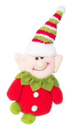 christmas elf gnome troll decoration isolated on white backgroundの写真素材