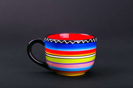 beautiful bright color (blue, red, pink, yellow) circle on a black backgroundの写真素材