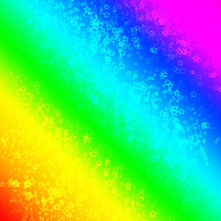 Background in the form of colors of a rainbow and the light absent-minded starsの写真素材