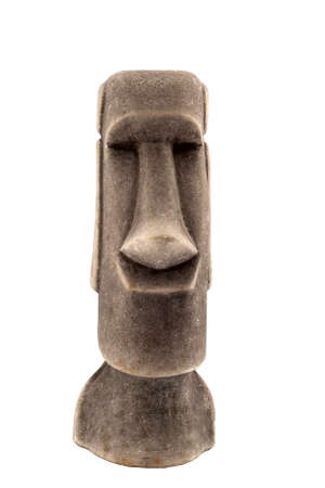 Mayan stone statue isolated on white background.の写真素材