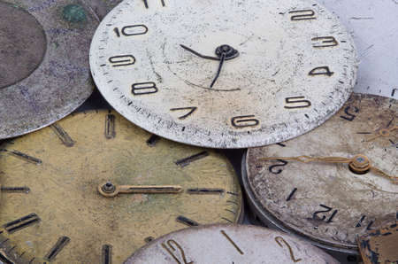 The macro watches background of vintage dialsの写真素材