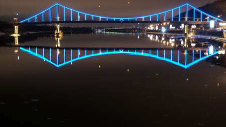 Colorful bridge in Kiev Ukraine.の写真素材