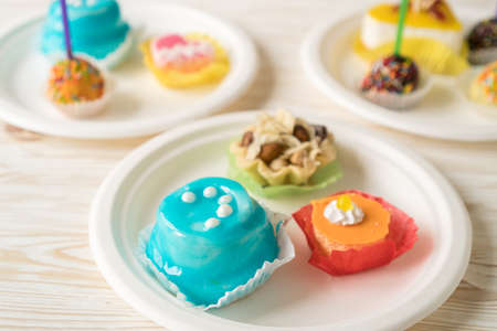 Delicious colourful cup cakes.の写真素材