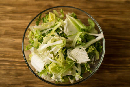 Healthy green lattuce salad.の写真素材