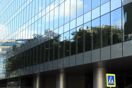 The facade of a new modern business building 
