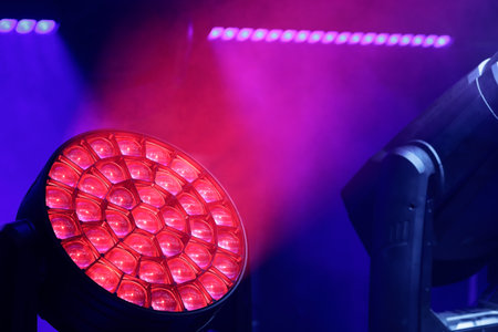 RGBW led moving head stage lighting. Selective focus.の写真素材