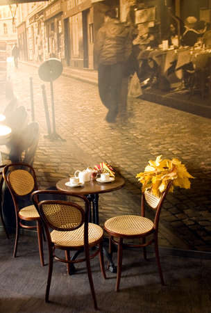 Cafe & autumnの写真素材