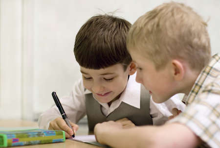 Schoolboys playingの写真素材