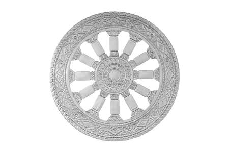 Sansara wheel - symbol in  buddhism.  Isolated on white.の写真素材