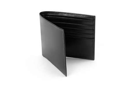 Empty new wallet isolated on white background.の写真素材