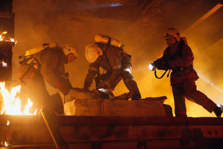 Rescue team help accident victim