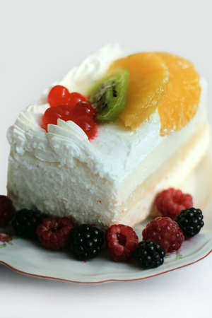 Cake with fruits and berriesの写真素材