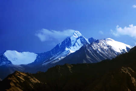 View on mountains from the top  The Himalayas の写真素材