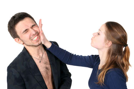 Woman Slap the face of a man
