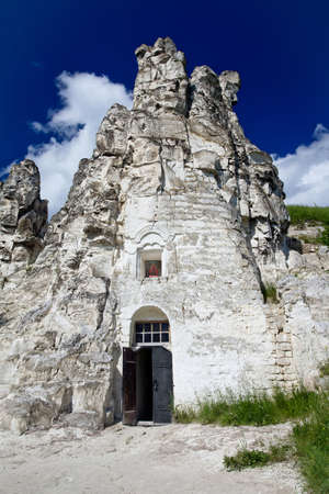 Cave church of Sicilian Icon of the Mother of God. The church was found in XVII century, and last time restored in mid 1990s. Divnogorie. Russiaの写真素材