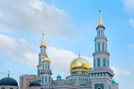 Domes of the Cathedral Mosque in Moscowの写真素材