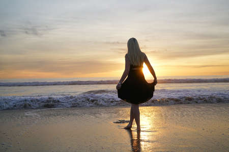 Girla at Santa Monica Beach in Los Angeles