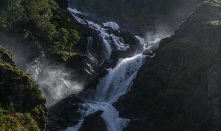 The Låtefossen Waterfall, Norwayの写真素材