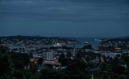 Norwegian city Sandefjord by Night