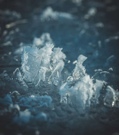 Close up of ice on a lake