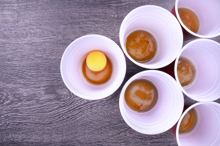 Beer pong gameの写真素材