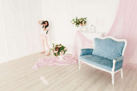 Female photographer in a photoshootingの写真素材