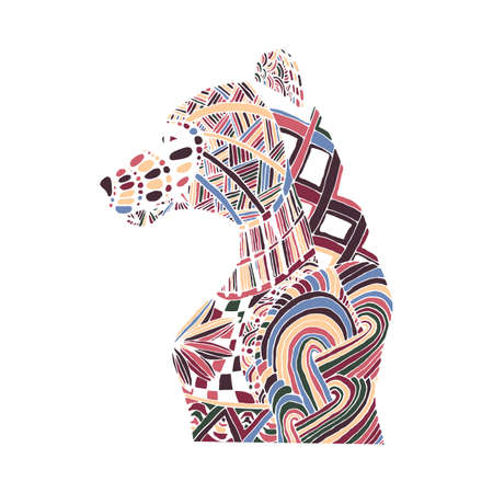 Hand draw bear patterns in the style of zentangle, Doodle can be used as a logo on banners, flyers, posters, printing on T-shirtsのイラスト素材