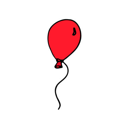 Balloon isolated icon on white background in style hand drawのイラスト素材