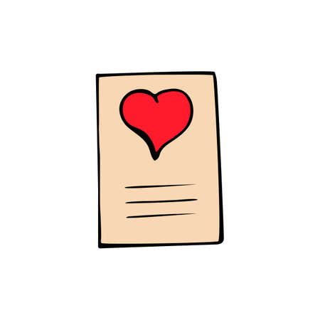 Gift card Icon isolated on white background in style hand drawのイラスト素材