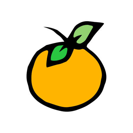 mandarin orange icon isolated on white background in style hand drawのイラスト素材